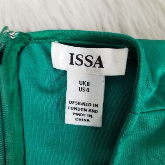 ISSA London Green Drapey Gathered Waist Sleeveless Sheath Maxi Dress 4 - Picture 3 of 9